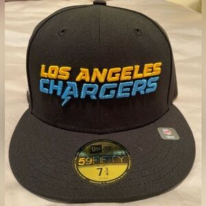 New Era 59Fifty Los Angeles Chargers 50th Anniversary Patch Word Hat Size 7 3/4